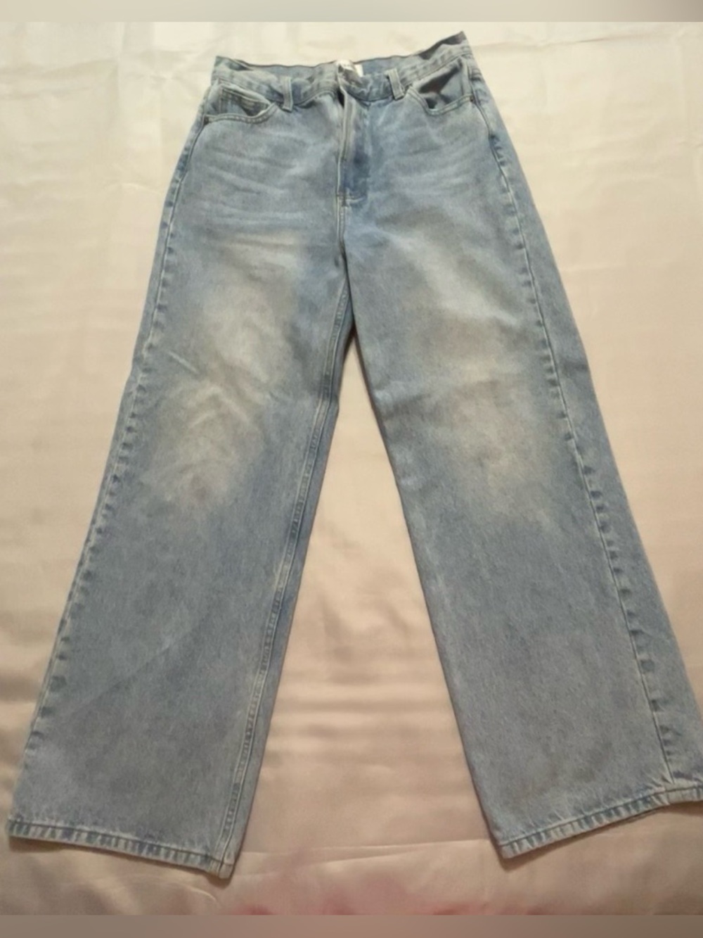 High-Rise Light Blue Wide-Leg Jeans for Women